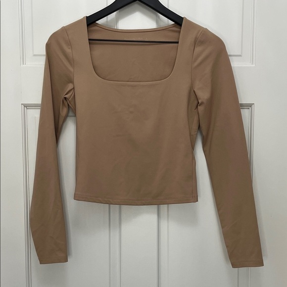 Abercrombie & Fitch Tops - Abercrombie & Fitch Soft A&F Collection Brown Cropped Long Sleeve Top - Size S